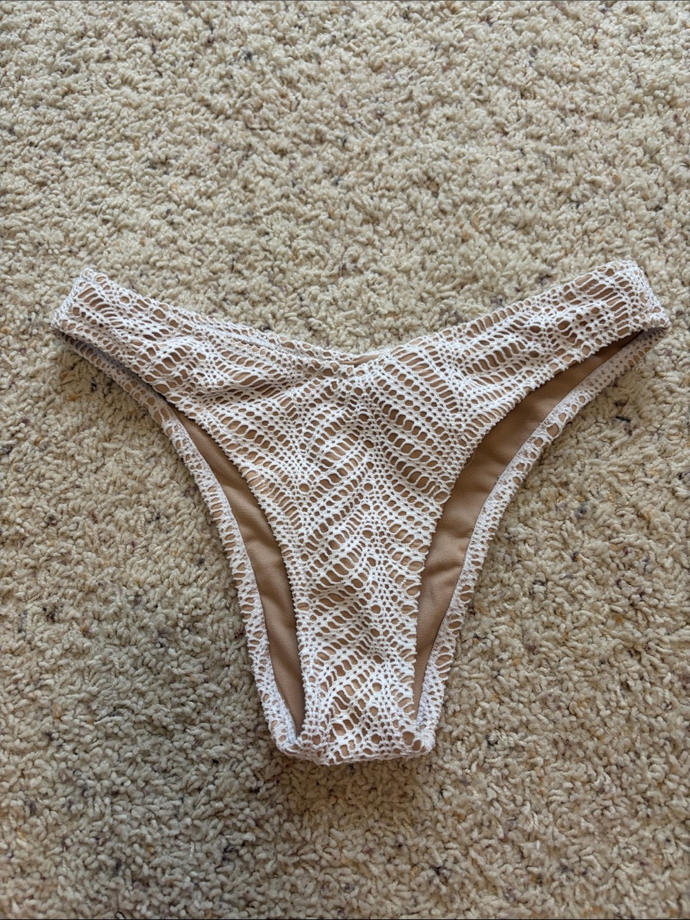Altar'd State Cream Crochet Bikini Bottom